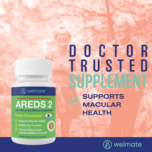 WELMATE - AREDS 2 (120 Servings) - Eye Vitamin and Mineral Supplement - Vitamin C, Zinc, Lutein - Macular Health - Doctor Formulated & Clinically Tested - Eye Care- Gluten Free - 240 Mini Softgels