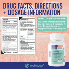WELMATE Allergy Relief - Cetirizine 10mg, 100 Tablets (Generic Zyrtec)