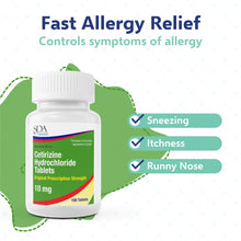 SDA LABS Allergy Relief - Cetirizine 10mg, 100 Tablets (Generic Zyrtec)