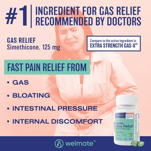 WELMATE Simethicone 125mg - 365 Softgels (Generic Gas-X)