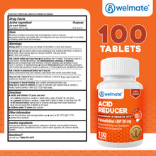 MHL Acid Reducer - Famotidine 20mg, 100 Tablets (Generic Pepcid AC)