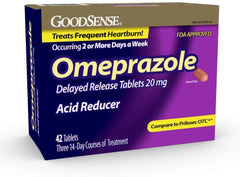 GOODSENSE Acid Reducer - Omeprazole 20mg, 42 Tablets (Generic Prilosec) (Pack of 2)