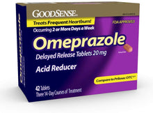 Omeprazole Delayed Release Tablets 20 mg, Acid Reducer, Treats Heartburn, 42 Count - 2 Pack