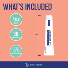 WELMATE Pain Relief - 5% Lidocaine Cream, 1oz