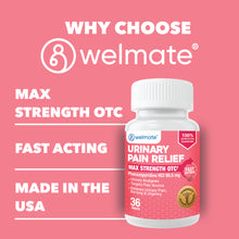 WELMATE Pain Relief - Phenazopyridine 99.5mg, 36 Tablets (Generic AZO)