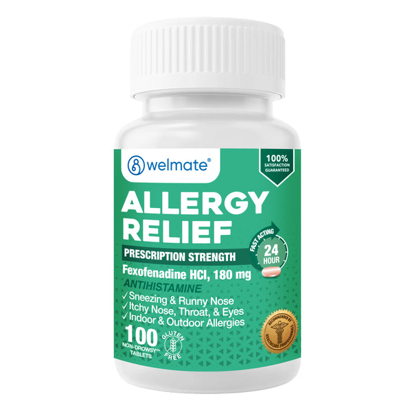 WELMATE Allergy Relief Fexofenadine HCl 180 mg 100 Tablets