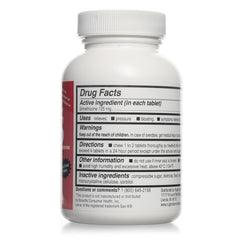 RUGBY Extra Strength Gas Relief - Simethicone 125mg, 60 Chewable Tablets (Generic Gas-X)