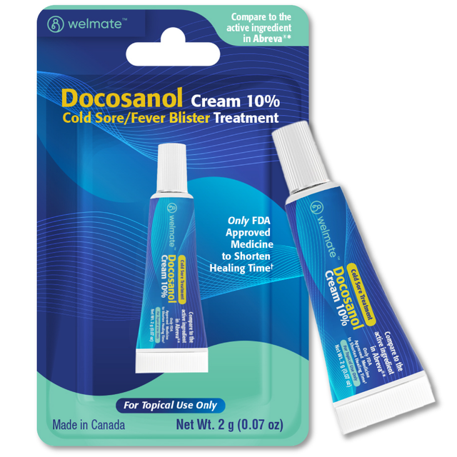 WELMATE Cold Sore Treatment - Docosanol 10%, 2g (Generic Abreva)