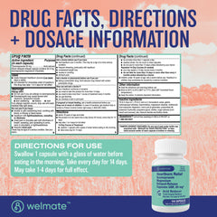 WELMATE Acid Reducer - Esomeprazole 20mg, 42 Capsules (Generic Nexium)