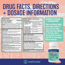 WELMATE Allergy Relief - Fexofenadine 60mg, 60 Tablets (Generic Allegra)