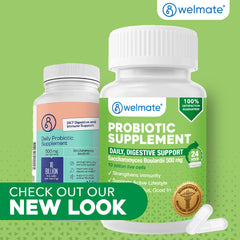 WELMATE Dietary Supplement - Saccharomyces Boulardii 500mg, 200 Capsules (Generic Florastor)