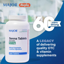 MAJOR Laxatives - Sennosides 8.6mg, 1000 Tablets (Generic Senokot)