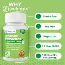 WELMATE Dietary Supplement - Bifidobacterium Probiotic Supplement, 200 Capsules (Generic Align)