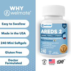 WELMATE Eye Support - AREDS 2, 240 Mini Softgels
