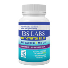 IBS Labs Multi-Symptom Relief Caplets with Loperamide Hydrochloride & Simethicone, Anti-Diarrheal & Anti-Gas Medicine for Diarrhea, Bloating, Cramps & Pressure, 100 ct.