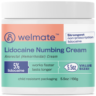 WELMATE Pain Relief -  5% Lidocaine Cream, 5.5oz