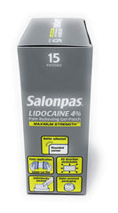 SALONPAS Pain Relief - Lidocaine 4%, 15 Gel Patches