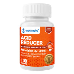 WELMATE Acid Reducer - Famotidine 20mg, 100 Tablets (Generic Pepcid)