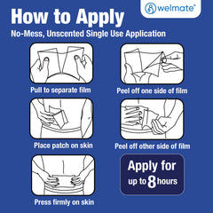 WELMATE Pain Relief - 4% Lidocaine Patch, 30 Patches (Generic Salonpas)