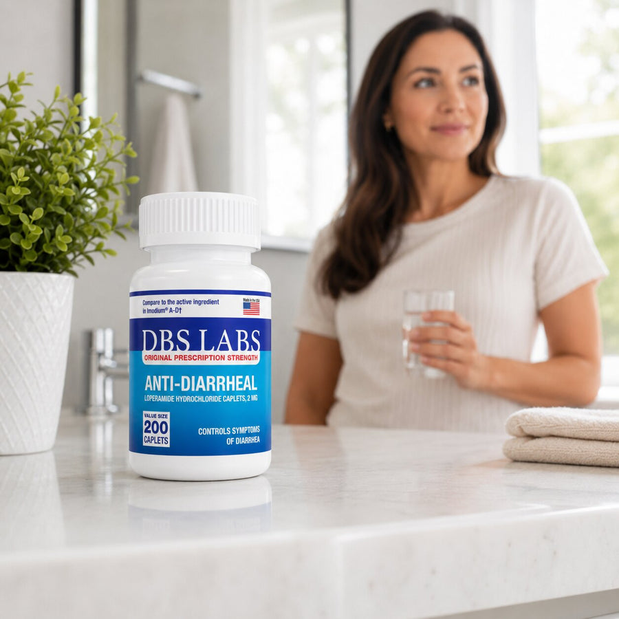 IBS-D diarrhea relief guide with DBS Labs anti-diarrheal product