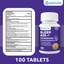 WELMATE Sleep Aid - Doxylamine Succinate 25mg, 100 Tablets (Generic Unisom)