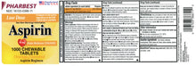 PHARBEST Pain Relief - Aspirin 81mg, 1000 Chewable Tablets (Generic Bayer)