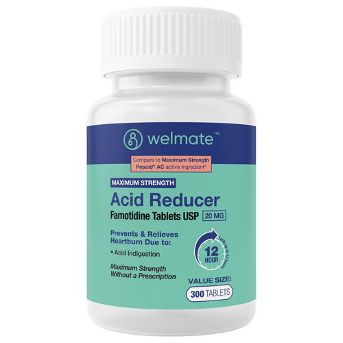 WELMATE Acid Reducer, Famotidine 20mg - 300 Tablets (Generic Pepcid)