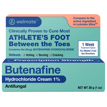 WELMATE - Athletes Foot Treatment Extra Strength - Antifungal Cream - Butenafine Hydrochloride - Relief from Ringworm, Athlete's Foot & Jock Itch - Foot Care - Nail Fungus Treatment For Toenail - 1oz