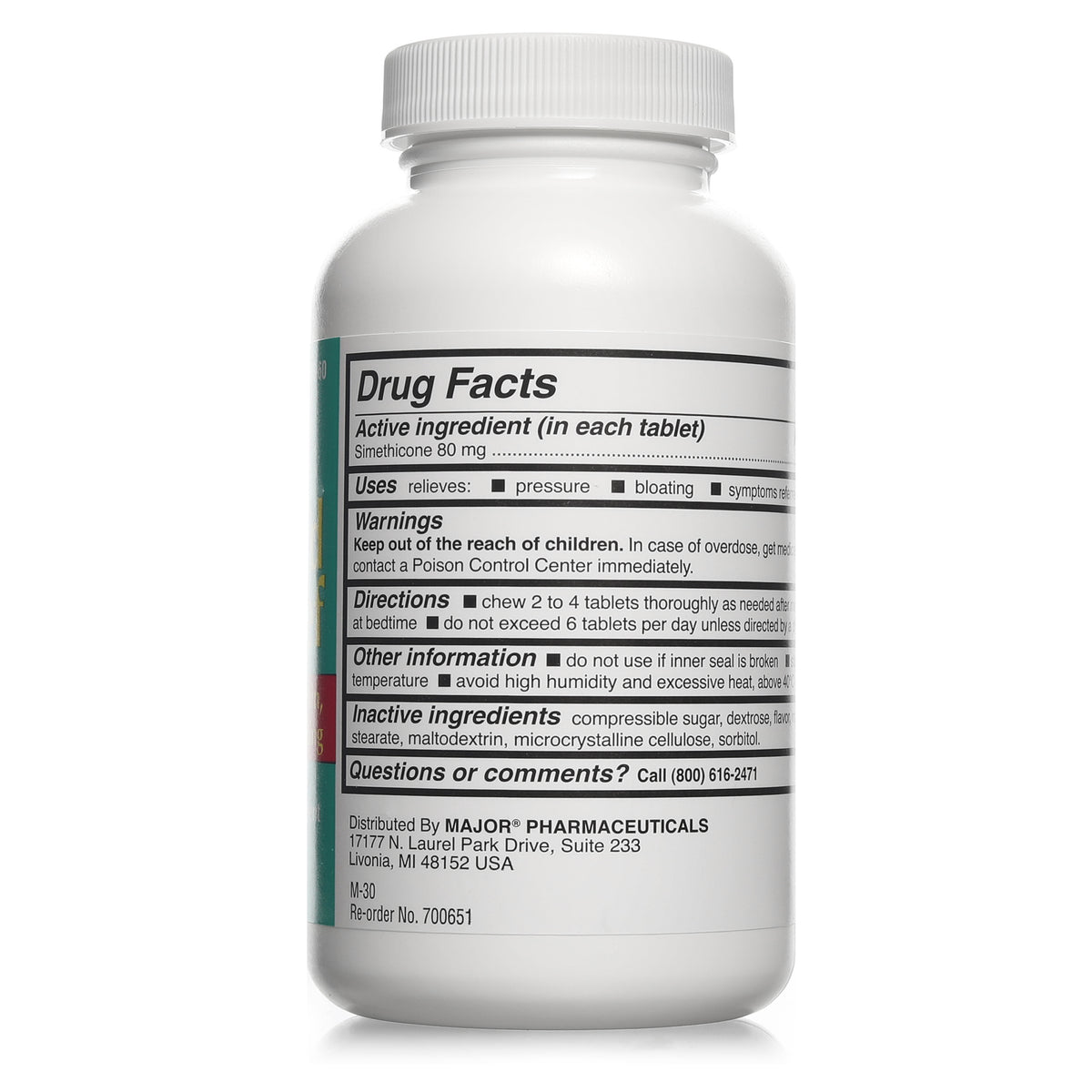 Major Mi-Acid Gas Relief | Simethicone 80mg | 100 Count Tablets ...