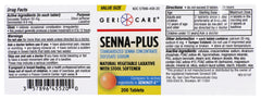 GERICARE Laxatives - Docusate Sodium 50mg & Sennosides 8.6mg, 200 Tablets (Generic Senokot-S)