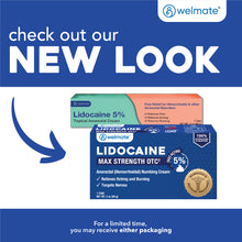 WELMATE Pain Relief - 5% Lidocaine Cream, 2oz