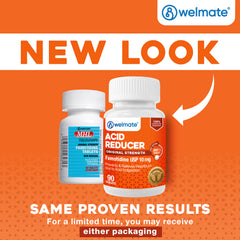 WELMATE Acid Reducer - Famotidine 10mg, 90 Tablets (Generic Pepcid)
