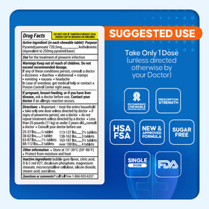 PIN RID Pinworm Treatment - Pyrantel Pamoate 250 mg, 12 Chewable Tablets