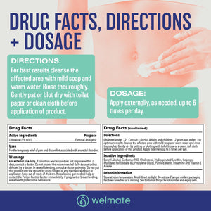 WELMATE Pain Relief, 5% Lidocaine Cream, 1oz