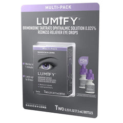 LUMIFY Redness Reliever Eye Drops - Brimonidine Tartrate 0.025%, 7.5mL (Pack of 2)