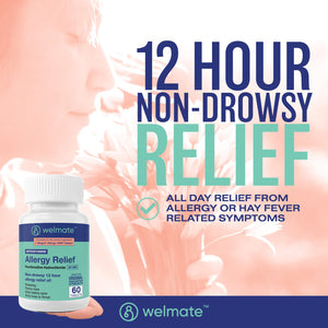 WELMATE Allergy Relief - Fexofenadine 60mg, 60 Tablets (Generic Allegra)
