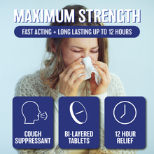 WELMATE Cough & Cold - Maximum Strength Mucus DM, 98 Tablets (Generic Mucinex DM)