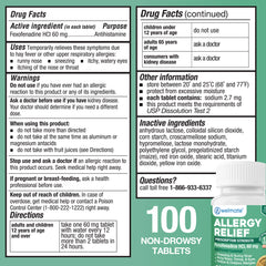 WELMATE Allergy Relief - Fexofenadine  60mg, 100 Tablets (Generic Allegra)