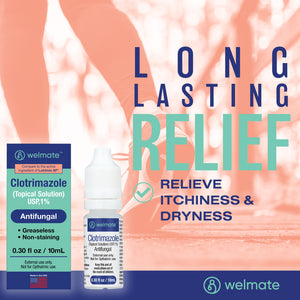 WELMATE Antifungal, 1% Clotrimazole Topical Solution, 0.30 fl oz (Generic Lotrimin)