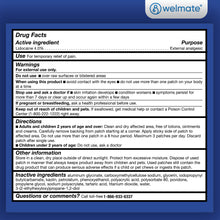 WELMATE Pain Relief - 4% Lidocaine Patch, 30 Patches (Generic Salonpas)