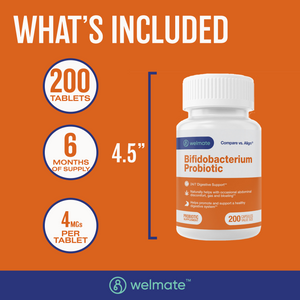 WELMATE Dietary Supplement - Bifidobacterium Probiotic Supplement, 200 Capsules (Generic Align)
