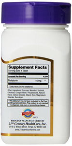 21ST CENTURY  Sleep Treatment - Melatonin 10mg, 120 Quick Dissolve Tablets (Pack of 3)