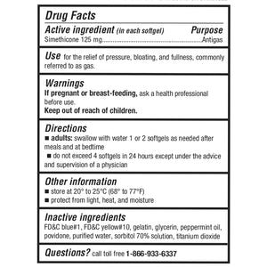 Gas Relief | Simethicone 125 mg | Extra Strength 365 Count SoftGels