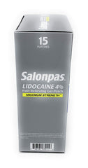 SALONPAS Pain Relief - Lidocaine 4%, 15 Gel Patches