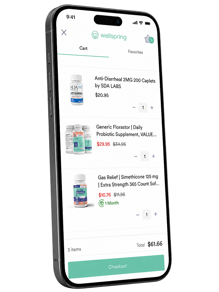 Wellspring Meds app screen