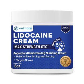 WELMATE Pain Relief - 5% Lidocaine Cream, 6oz