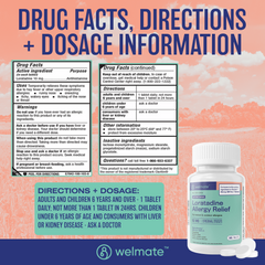 WELMATE Allergy Relief - Loratadine 10mg, 365 Tablets (Generic Claritin)