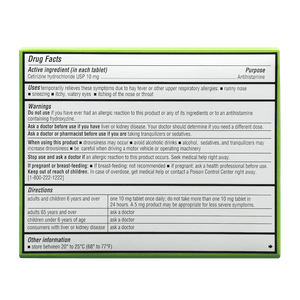 ALLERGY RELIEF | Cetirizine Hydrochloride 10MG 100 COUNT TABLETS