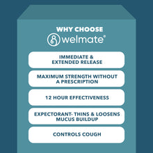 WELMATE Cough & Cold - Maximum Strength Mucus DM, 98 Tablets (Generic Mucinex DM)