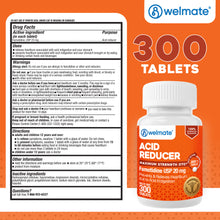 WELMATE Acid Reducer - Famotidine 20mg, 300 Tablets (Generic Pepcid)